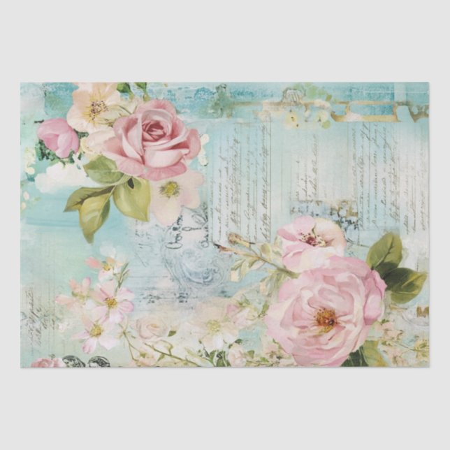 Papier Mousseline Motif français chic Shabby (Recto)
