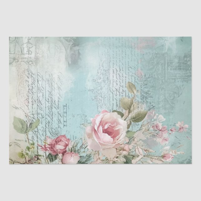 Papier Mousseline Motif français chic Shabby (Recto)