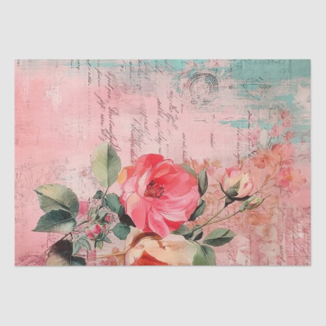 Papier Mousseline Motif français chic Shabby (Recto)