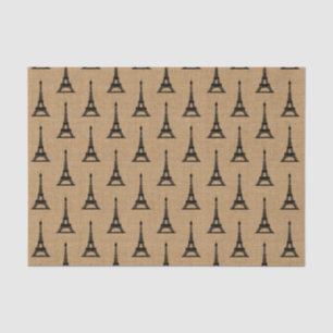 Papier Mousseline Motif français rustique de Tour Eiffel de Paris de