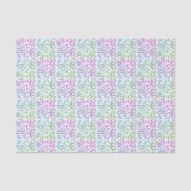 Papier Mousseline Motif géométrique Abstrait | Carrelé et filtré | (Recto)