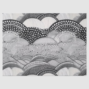 Papier Mousseline Motif Géométrique Abstrait Monochrome Contemporain