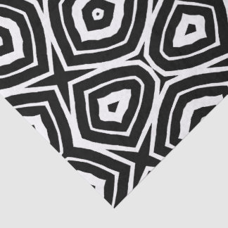 Papier Mousseline Motif géométrique abstrait noir et blanc