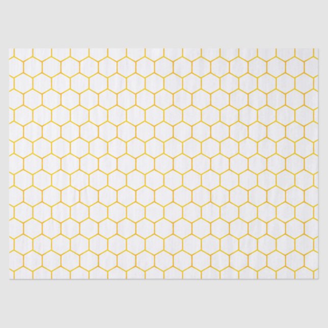 Papier Mousseline Motif géométrique de nid d'abeille classe blanc et (Recto)