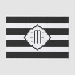 Papier Mousseline Motif géométrique des bandes noires et blanches