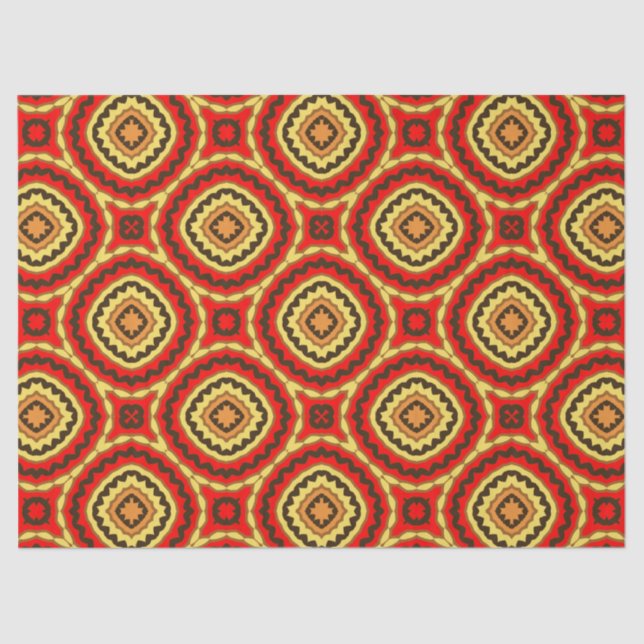 Papier Mousseline Motif géométrique en mosaïque orientale vive (Recto)