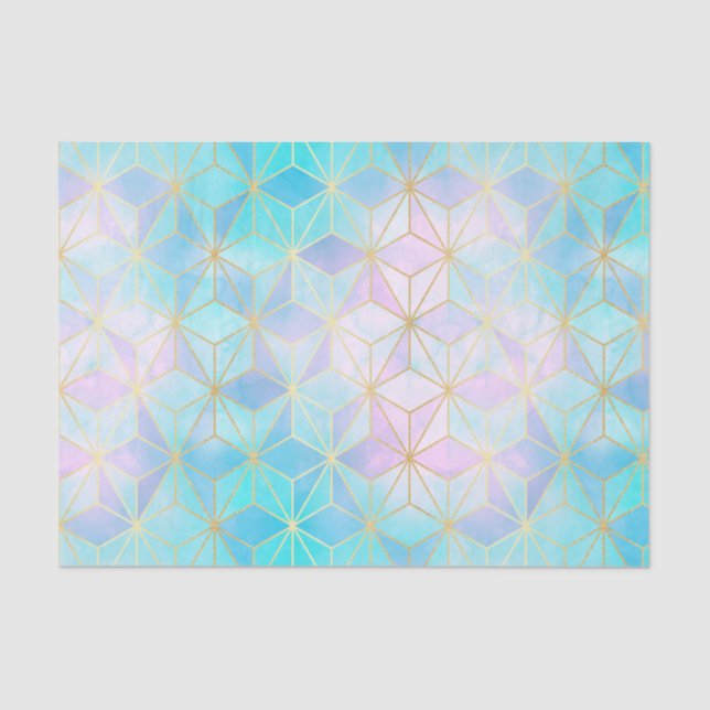 Papier Mousseline Motif géométrique en verre Iridescente (Recto)