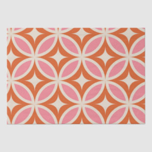 Papier Mousseline Motif géométrique moderne du milieu du siècle rose