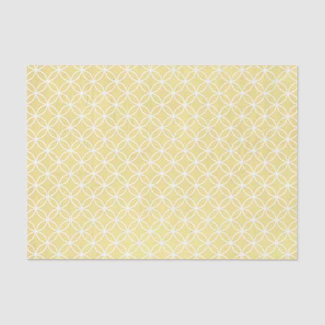 Papier Mousseline Motif géométrique moderne Sunny Pastel Jaune (Recto)