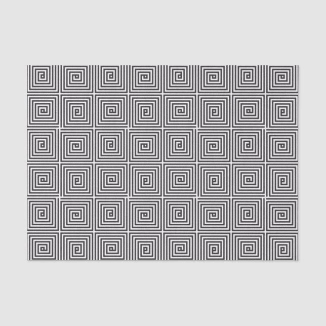 Papier Mousseline Motif géométrique sans couture carré noir et blanc (Recto)