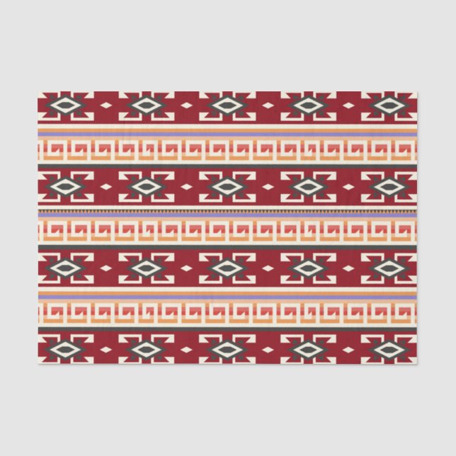 Papier Mousseline Motif géométrique tribal amérindien (Recto)
