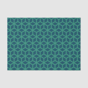 Papier Mousseline Motif géométrique Turquoise foncé élégant