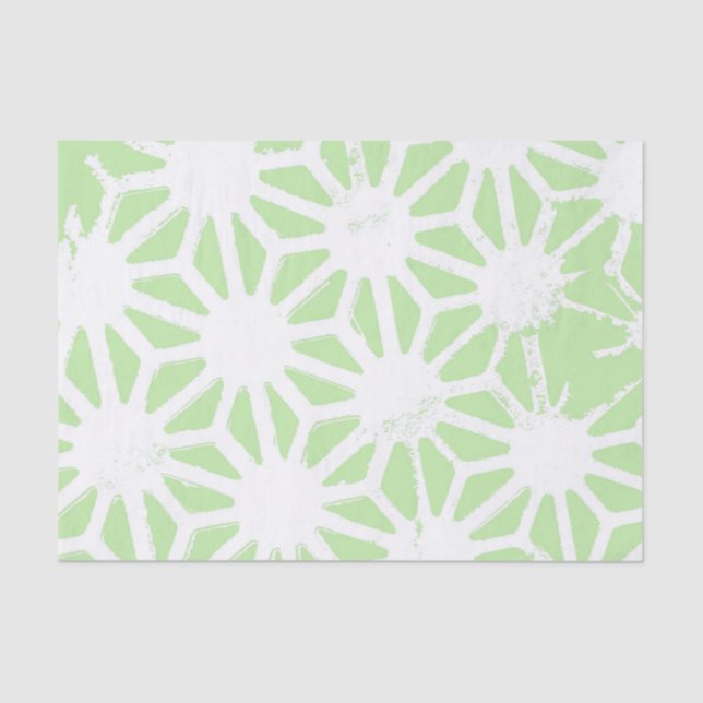 Papier Mousseline Motif géométrique vert pomme (Recto)