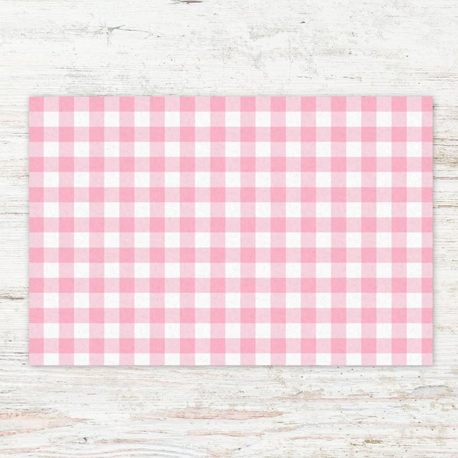 Papier Mousseline Motif Gingham à Carreaux en Couleurs Pastel (In situ)