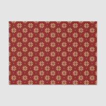 Motif Gold Poinsettia en rouge