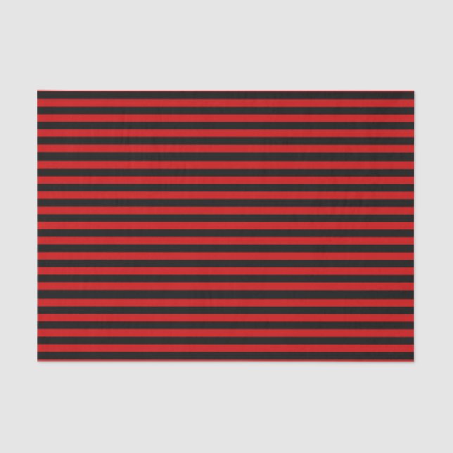 Papier Mousseline Motif Gras noir et rouge (Recto)
