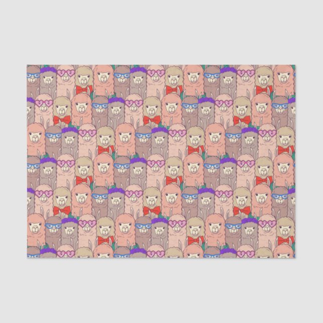 Papier Mousseline Motif habillé à la mode de lama (Recto)