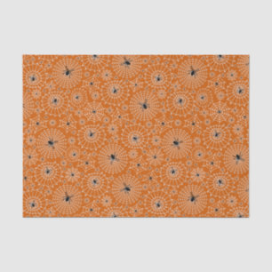 Papier Mousseline Motif Halloween Araignées sur toiles d'araignées