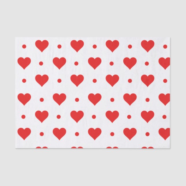 Papier Mousseline Motif Heureuse Sainte-Valentin simple des Red Hear (Recto)