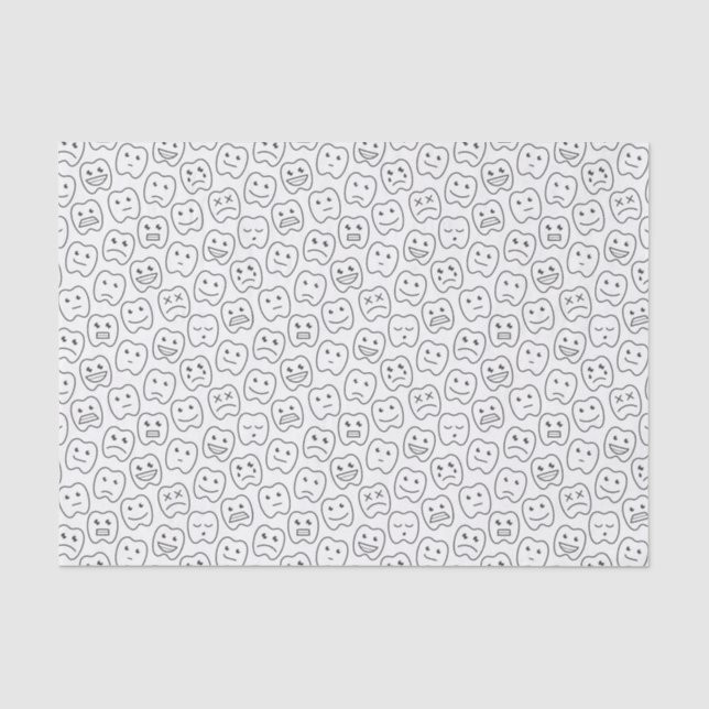 Papier Mousseline Motif heureux de dents (Recto)