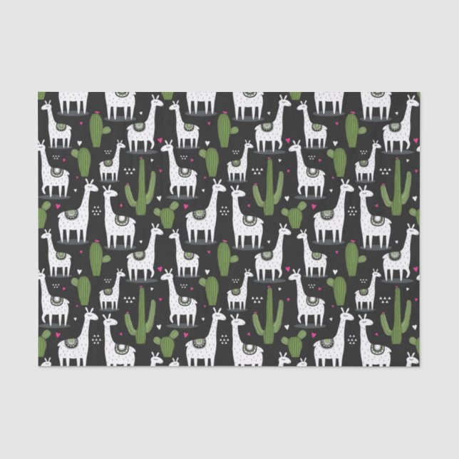 Papier Mousseline Motif heureux de lama (Recto)