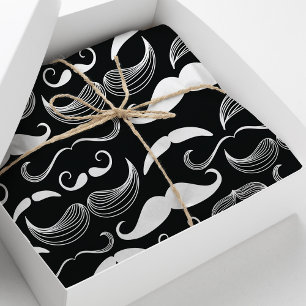 Papier Mousseline Motif Hipster Mustache