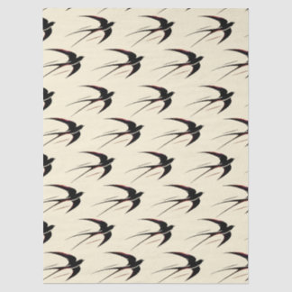Papier Mousseline Motif Hirondelles Noires en Vol