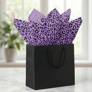 Papier Mousseline Motif imprimé safari animal léopard cœur violet