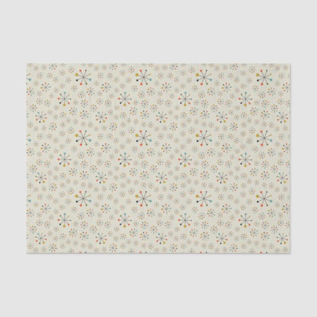 Papier Mousseline Motif inspiré atomique de la moitié du siècle (Recto)