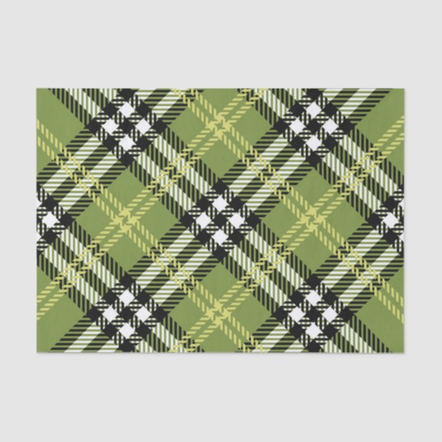 Papier Mousseline Motif irlandais vert de plaid (Recto)