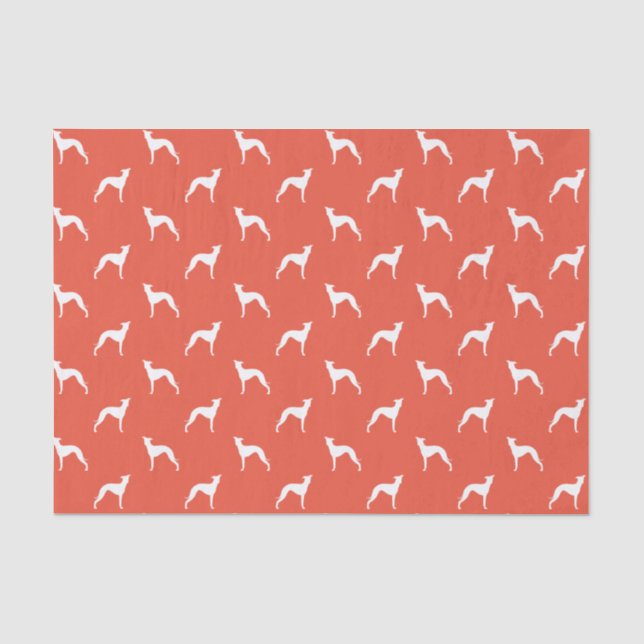 Papier Mousseline Motif italien Greyhound Iggie Silhouettes (Recto)