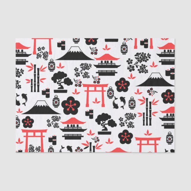 Papier Mousseline Motif japonais (Recto)