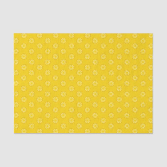 Papier Mousseline Motif jaune de tranches d'ananas (Recto)
