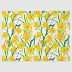 Papier Mousseline Motif jonquille jaune