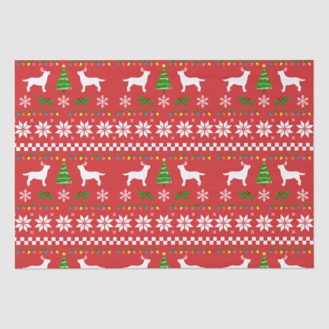 Papier Mousseline Motif laid de Noël d'andouillers de Labrador (Recto)