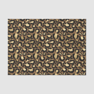 Papier Mousseline Motif léopard d'or