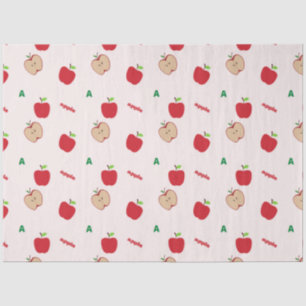 Papier Mousseline Motif Lettre A Pomme Rouge   Mignon Retour à l'éco