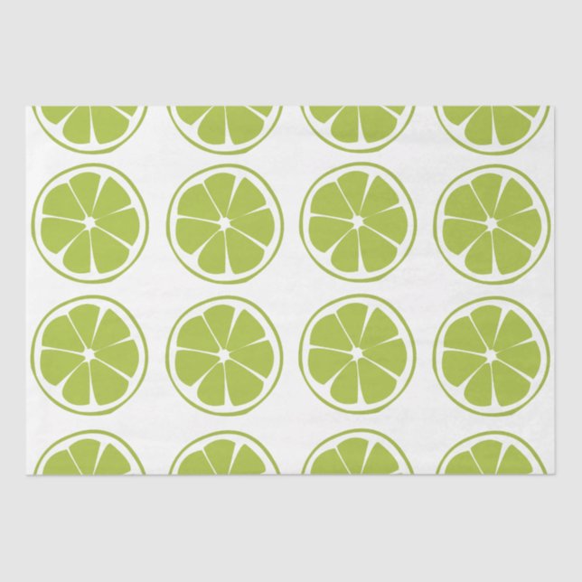 Papier Mousseline Motif Lime vert Fruit Lime (Recto)
