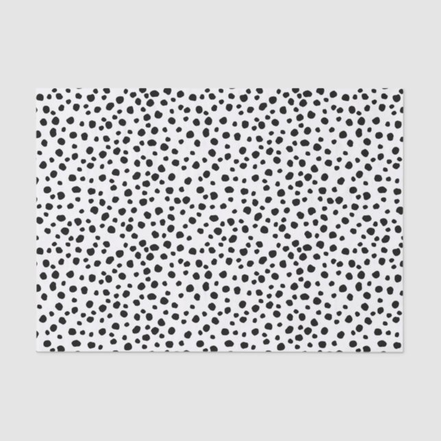 Papier Mousseline Motif local Dalmatien noir et blanc moderne (Recto)