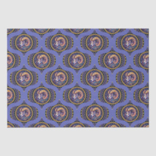 Papier Mousseline Motif Mandala Astrologie Bélier Rétro Fantaisiste