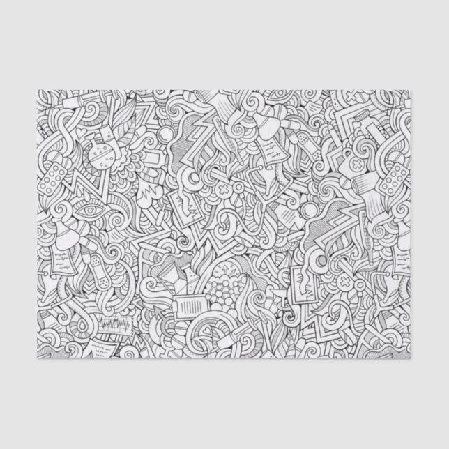 Papier Mousseline Motif Médicale de B&W (Recto)