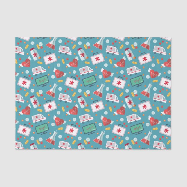 Papier Mousseline Motif Médicale d'icône (Recto)