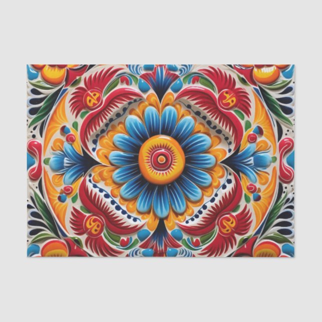 Papier Mousseline Motif mexicain mignon (Recto)