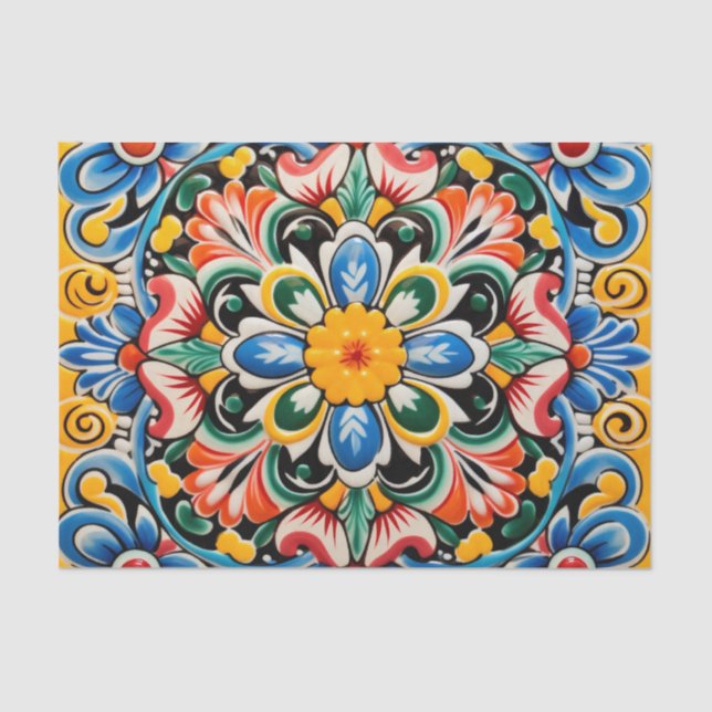 Papier Mousseline Motif mexicain mignon (Recto)