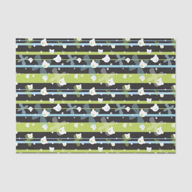 Papier Mousseline Motif mignon avec peu d'ours (Recto)