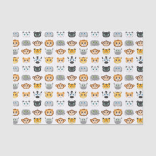 Papier Mousseline Motif mignon d'animaux de jungle