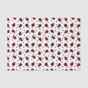 Papier Mousseline Motif mignon de coccinelle et de coeurs