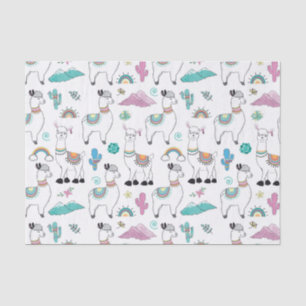 Papier Mousseline Motif mignon de lama de bande dessinée