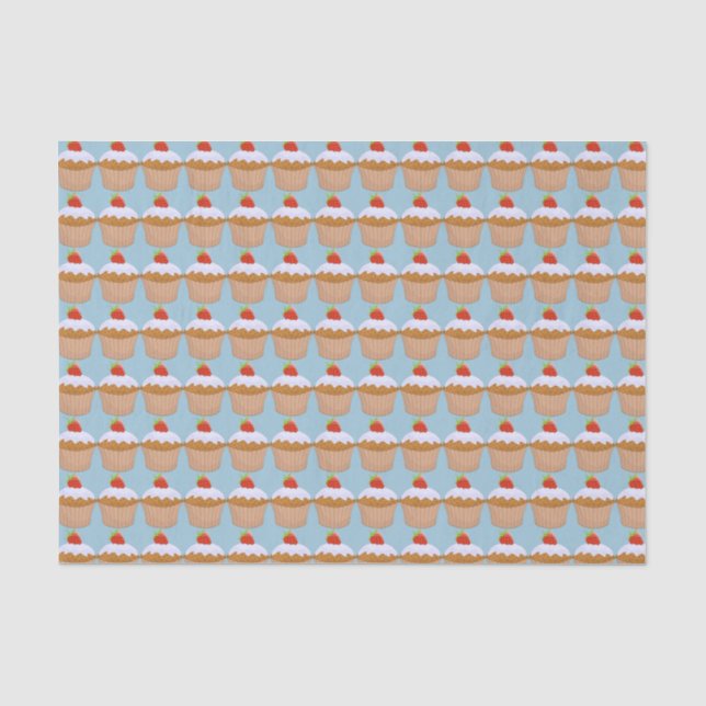 Papier Mousseline Motif mignon de petit pain à la fraise (Recto)