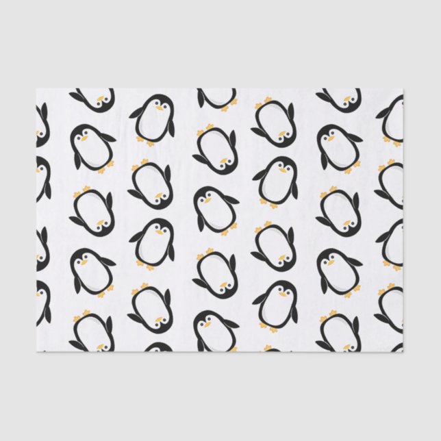 Papier Mousseline Motif mignon de pingouins (Recto)